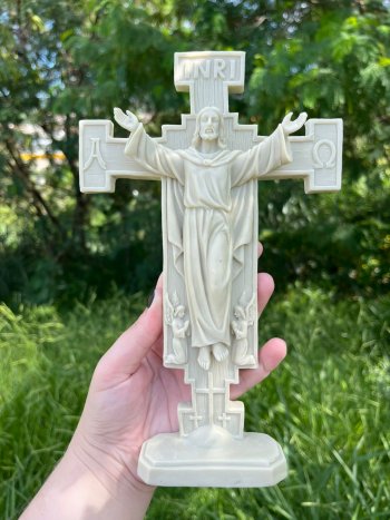IMAGEM EM RESINA CRUCIFIXO  JESUS  24 CM DE PENDURAR